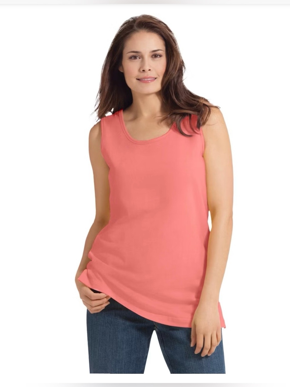 NWT Isabel Maternity by Ingrid & Isabel Coral Scoop Neck Maternity Tank